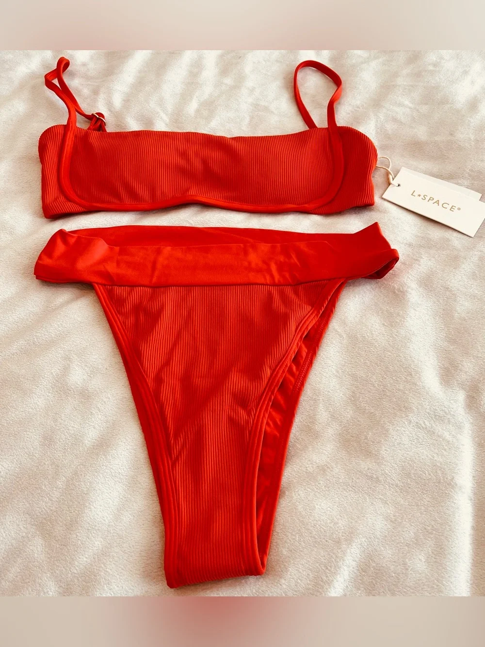 L*Space Bikini Set Hazel Top & Lola Bitsy Bottom XS Pimento Red Resortwear Swim